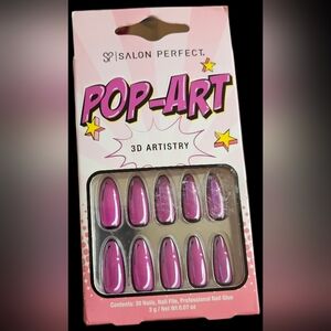 NWT SALON PERFECT POP ART 3D ARTISTRY 30pc FAUX NAILS: CATEYE FX!